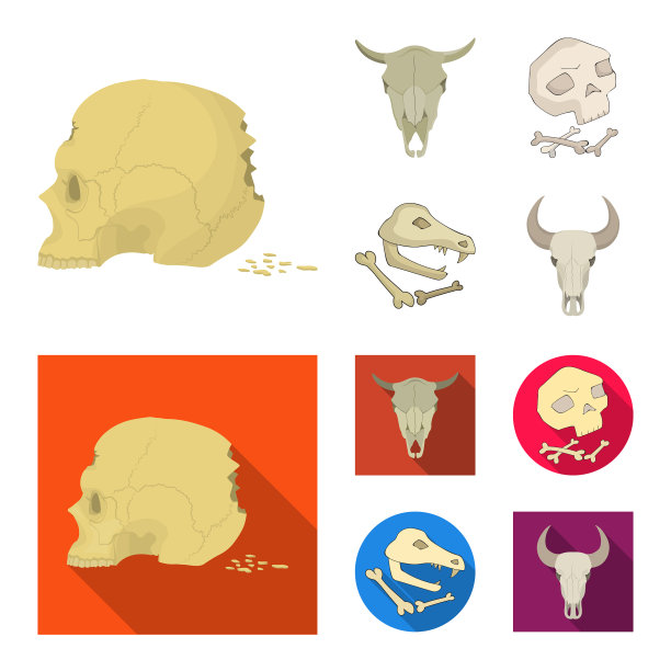 设计骨架和字符标志集图片下载