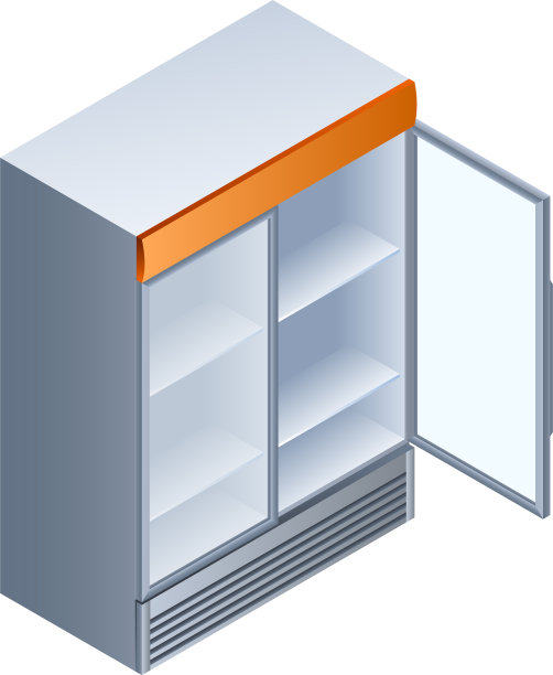 空开饮料冰箱图标等距风格图片下载