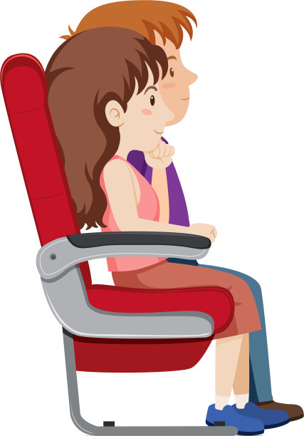 一对夫妇在飞机座位上图片下载