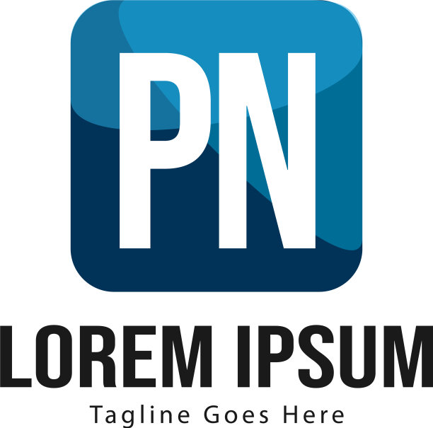 带有现代框架的PN字母logo模板图片下载