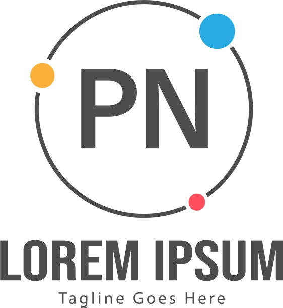 带有现代框架的PN字母logo模板图片下载