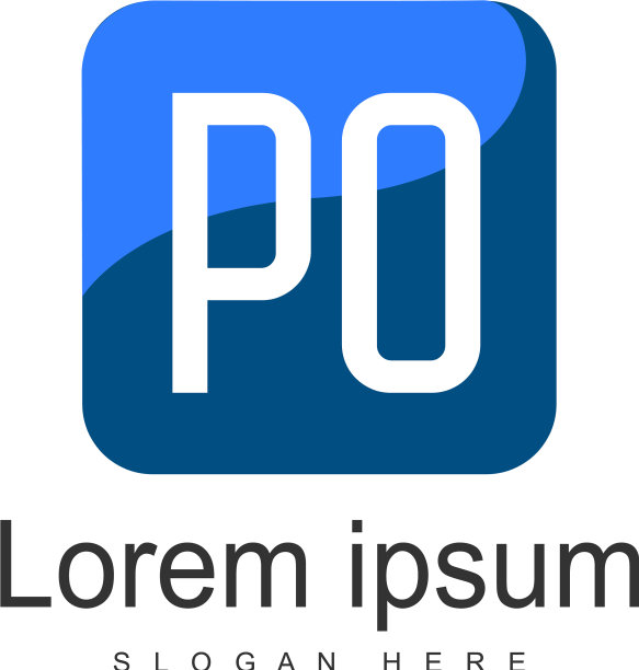 最初的Po标志模板与现代框架图片下载