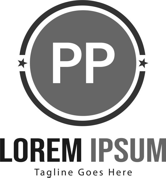 PP字母Logo模板，现代框架图片下载