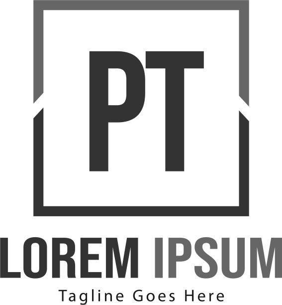 PT字母现代边框标志模板图片下载