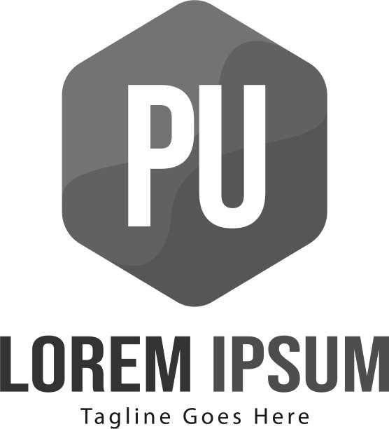 PU字母现代框架标志模板图片下载
