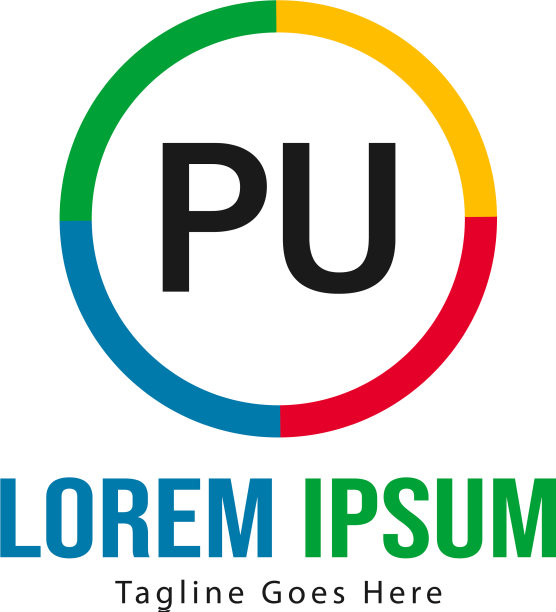 初始pu标志模板与现代框架图片下载