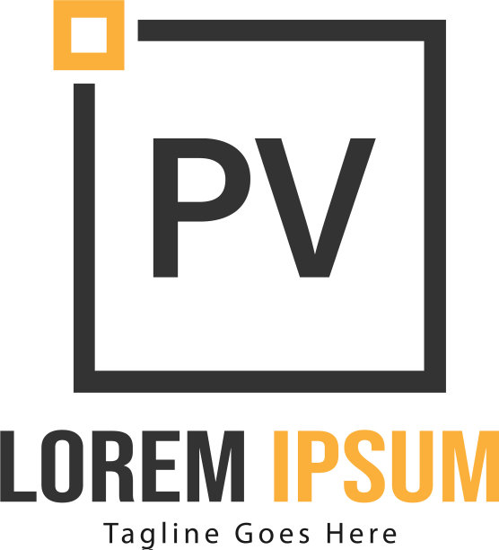 PV字母现代框架logo模板图片下载