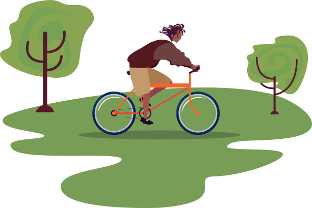 人们骑自行车活动形象图片下载