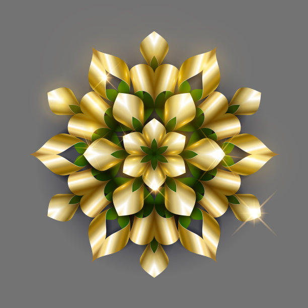 金色豪华背景金色雪花图片下载