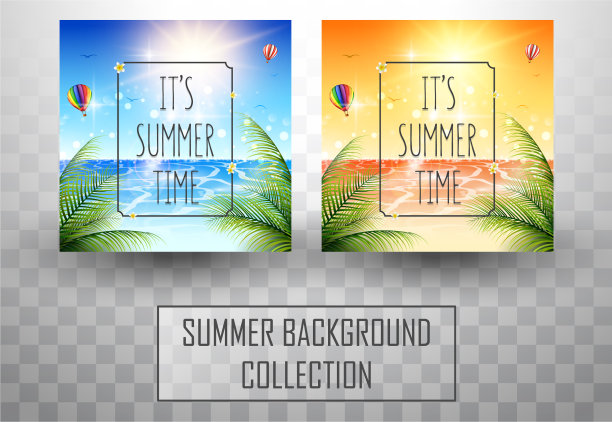 美丽的夏日海滩背景收藏图片下载