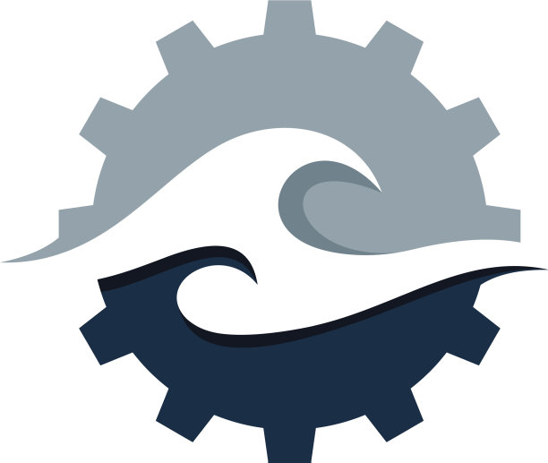 齿轮波标志图标设计图片下载