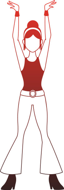 迪斯科女郎卡通红线图片下载