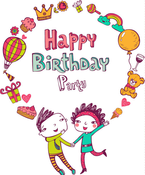 生日涂鸦图标图片下载