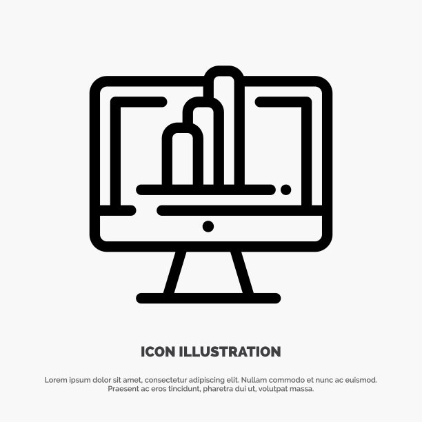 电脑显示器衬衫图形线图标图片下载