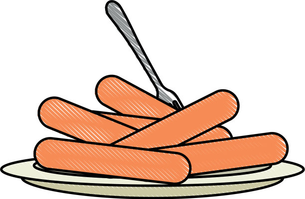 配上美味的香肠和叉子图片下载