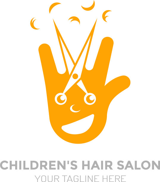 儿童发廊标志滑稽标志微笑图片下载