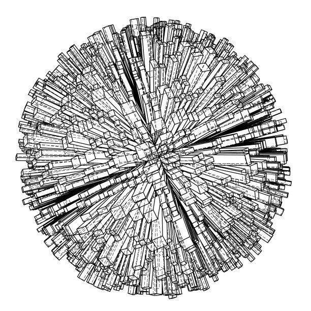 抽象的三维球体与城市蓝图风格图片下载
