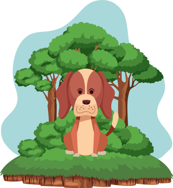 可爱的狗坐卡通图标图片下载