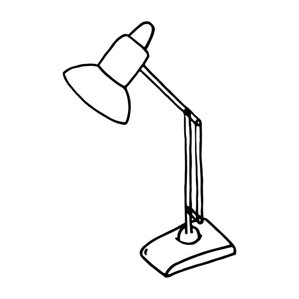 素描台灯台灯孤立在白色上图片下载