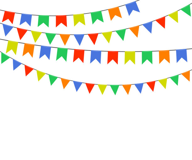 节日的彩旗、花环、彩旗图片下载