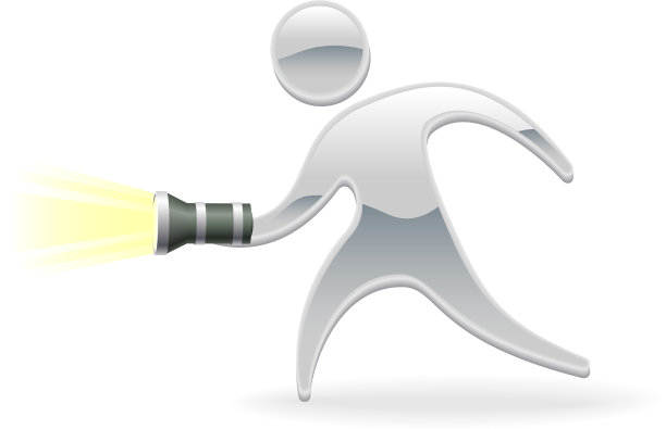 金属吉祥物与手电筒图片下载