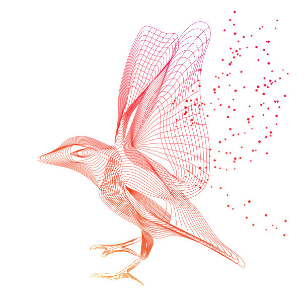 细线鸟抽象设计图片下载