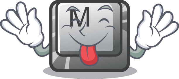 舌头伸出按钮m隔离卡通图片下载