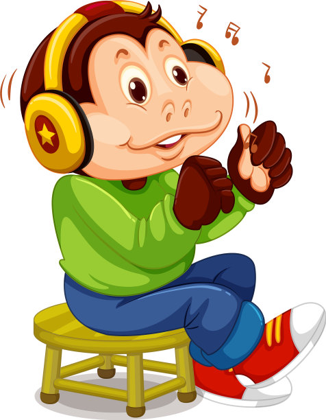 猴子听音乐图片下载