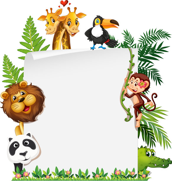 野生动物的音符模板图片下载