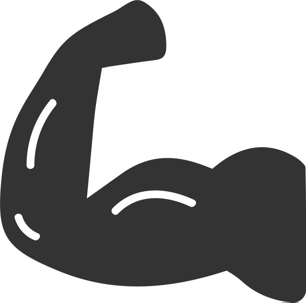 强伸缩手臂图标平坦图片下载