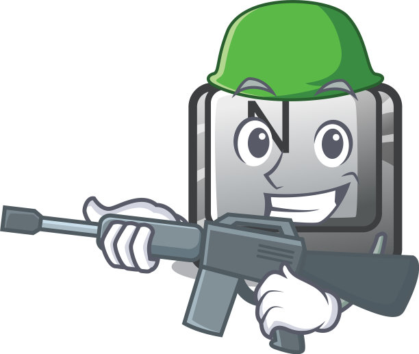 一个游戏角色上的军队按钮图片下载