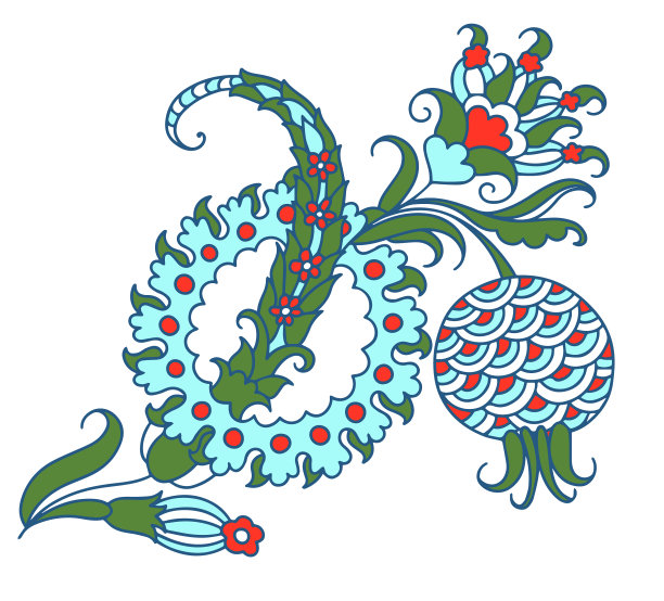 绘土耳其花卉图案的设计图片下载