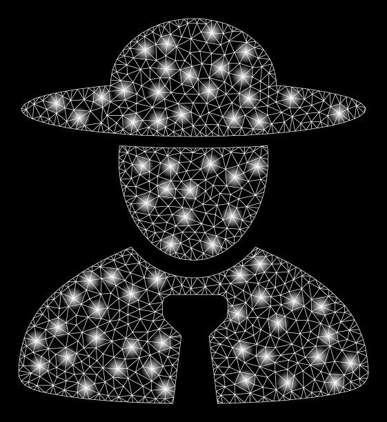 明亮的网格2d老板与闪光点图片下载