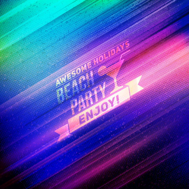 夏日晚会宣传单设计模板用图片下载