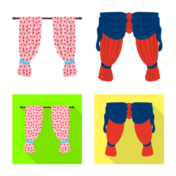 设计窗帘和窗帘标志集图片下载