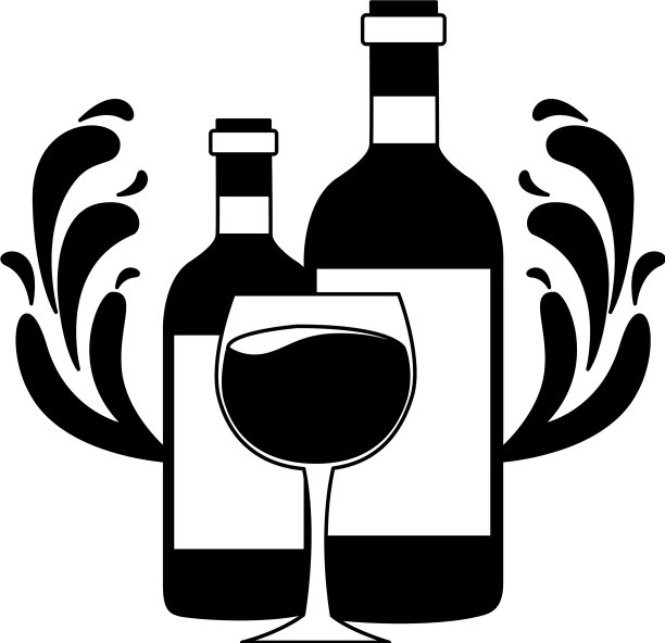 葡萄酒瓶与玻璃杯图片下载