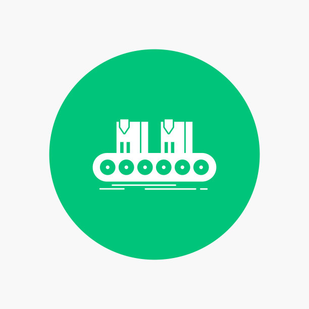 皮带箱输送机厂线白色字形图标图片下载