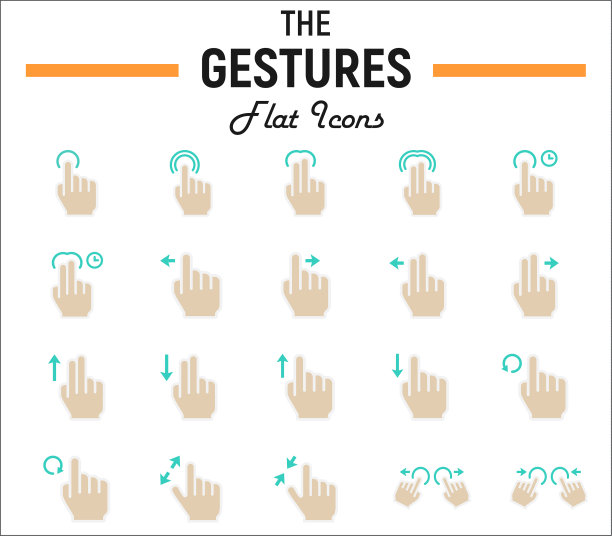 触摸手势平面图标设置触摸屏和手图片下载