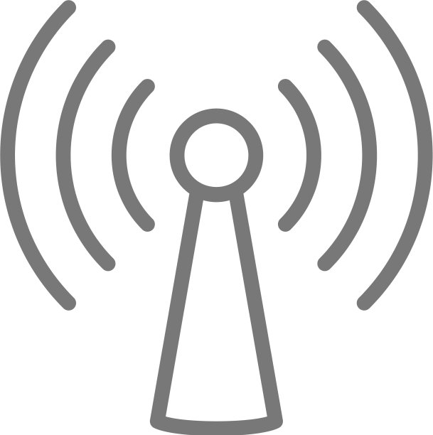 WiFi塔天线线条图标图片下载