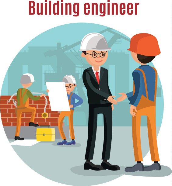 色彩缤纷的建筑人模板图片下载