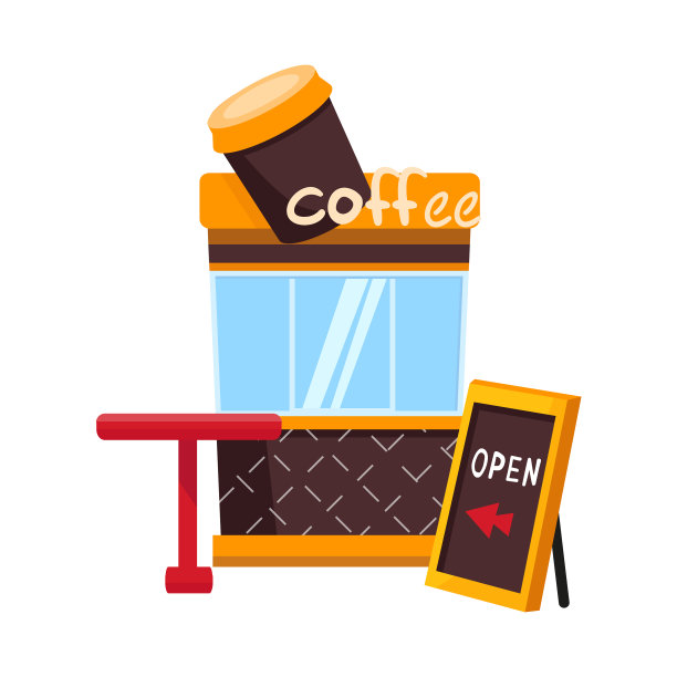 咖啡和售货亭图标图片下载