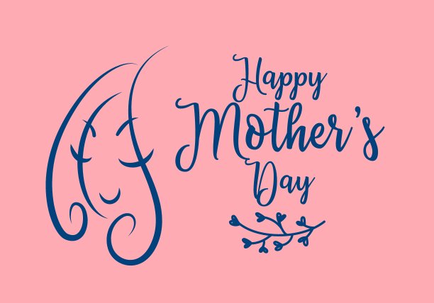 母亲节快乐徽章矢量设计。素材图片