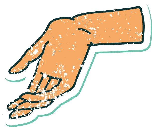 心疼贴纸纹身风格的手图标图片下载