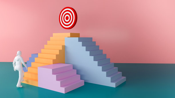 商人进入迷宫。寻找解决方案、解决问题、挑战等概念。年轻的商人困惑地看着问号。图片下载