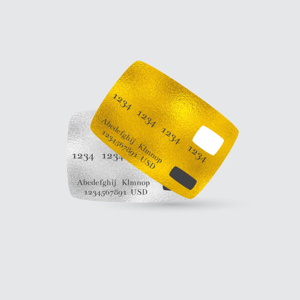 白金和金色银行卡与纹理隔离在浅灰色图片下载