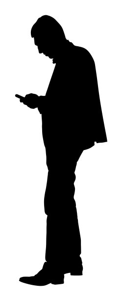 商人与手机的剪影交谈图片下载