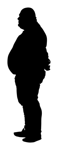 胖人担心健康剪影图片下载