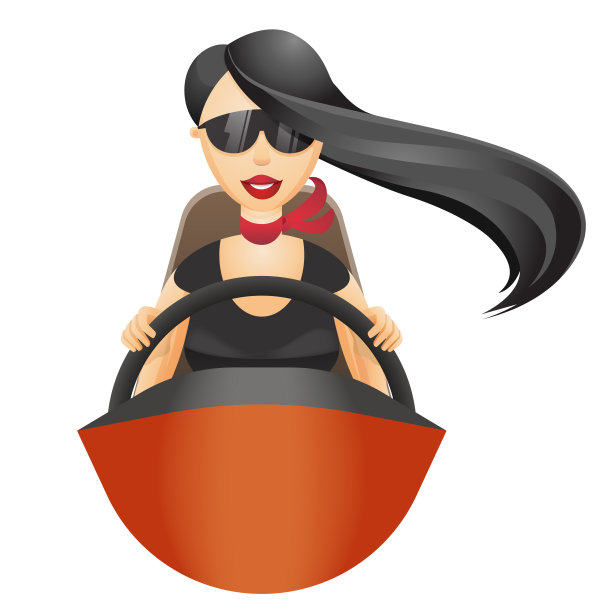 勇敢自信的女人开车。图片下载