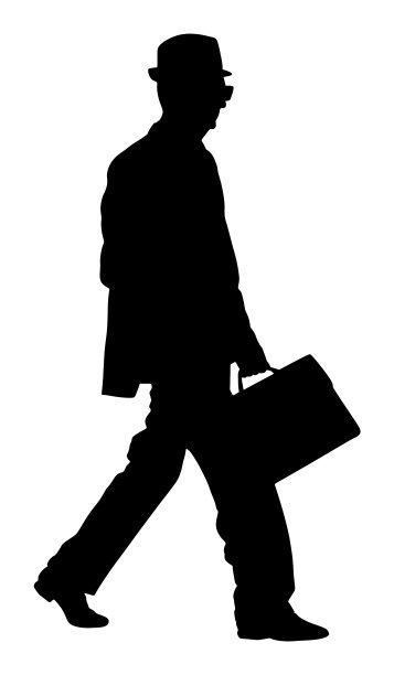 带着帽子和行李箱的老绅士图片下载
