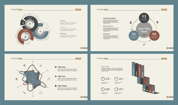 四经济幻灯片模板集图片下载